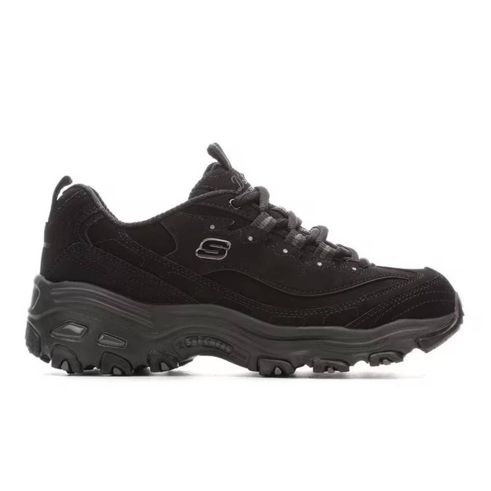 Skechers Womens D Lites LED Accented Sneakers 8 Black Suede 11949 BBK